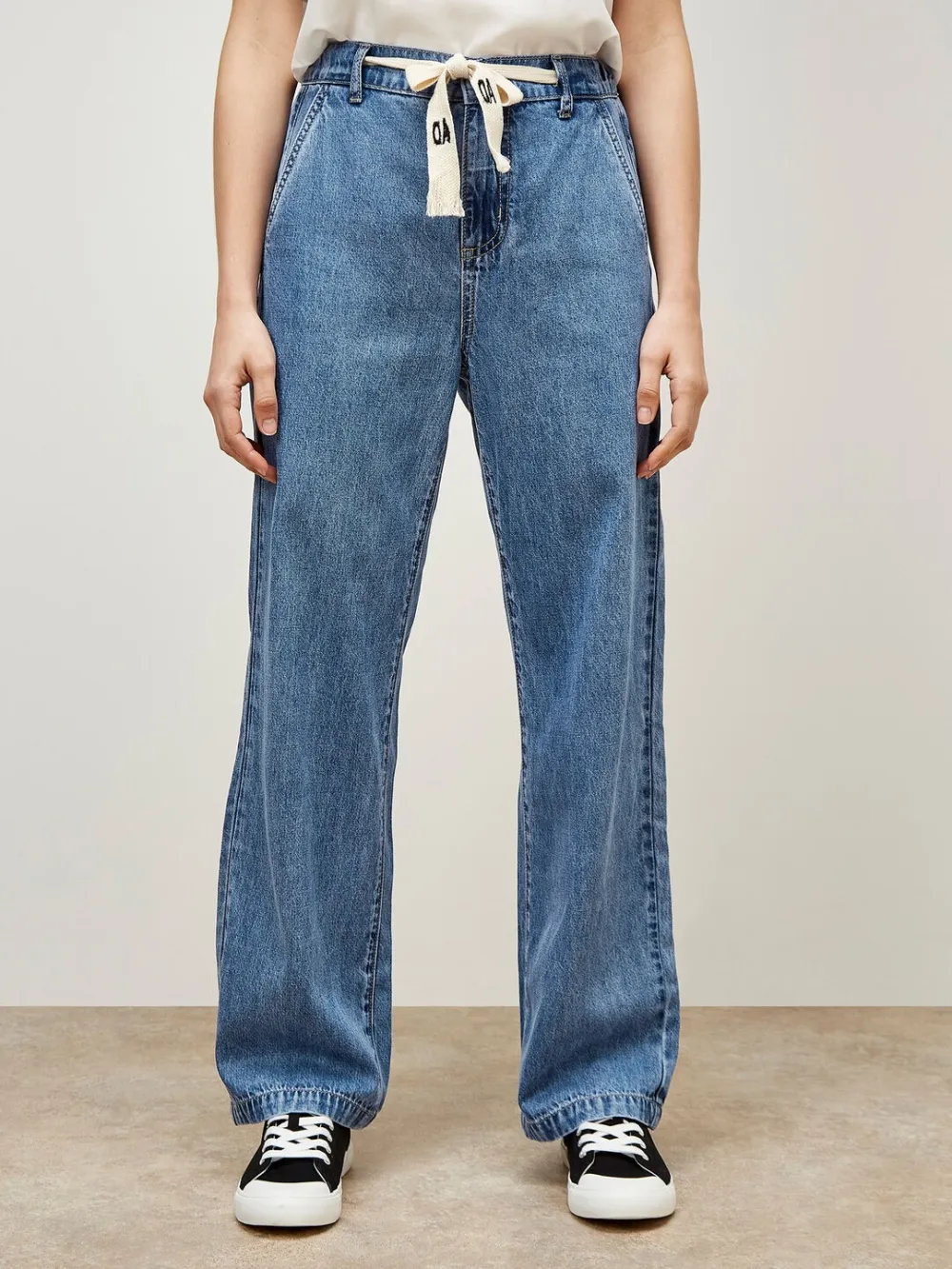 Eva Straight Leg Drawstring Jeans