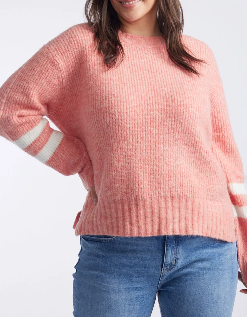 Alaska Crew Knit Jumper - Melon