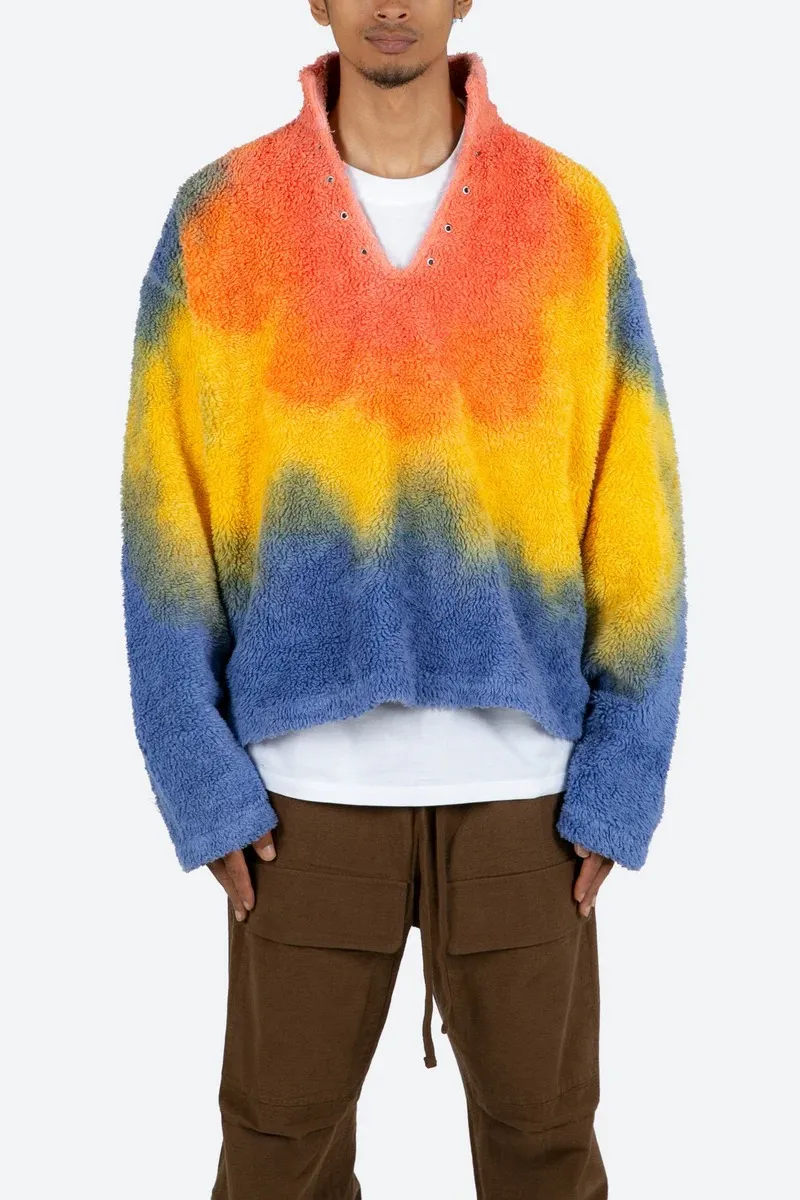 TIE DYE SHERPA PULLOVER