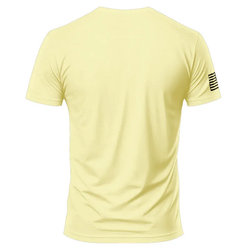 American Soldier T-Shirt - Casual Crew Collar, Short Sleeves, Lightweight Cotton Shirt, Suitable For All Seasons - Men'S Wear, Top