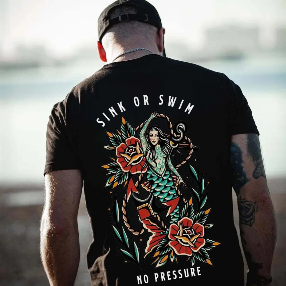 Sink Or Swim No Pressure Printed Men's T-shirt