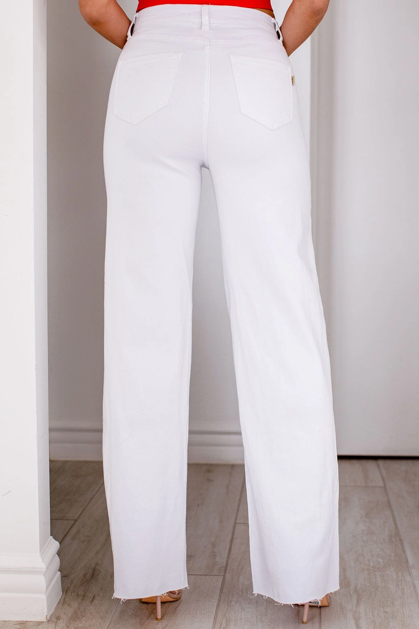 White Relaxed Wide Leg Jeans