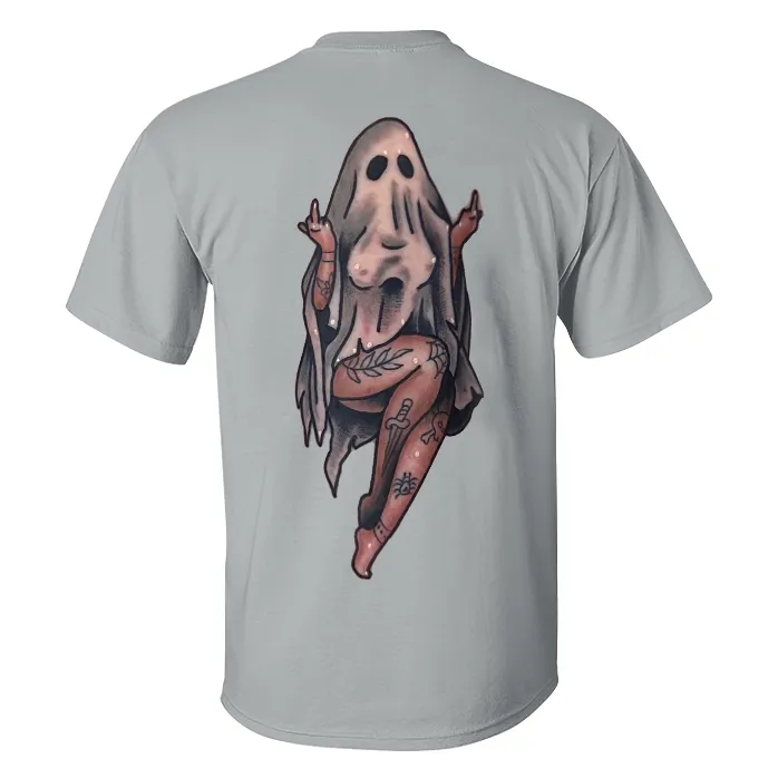 Naughty Sexy Naked Lady Ghost Print Men's T-shirt